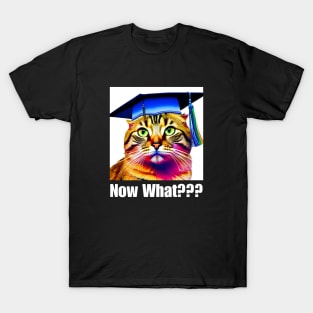 Now What? Clueless Cat - Graduation Design T-Shirt